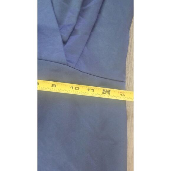 TAHARI Women's Belted Faux-Wrap Midi Dress Size 6 Blue Pockets FALL/ WINTER - Picture 16 of 16